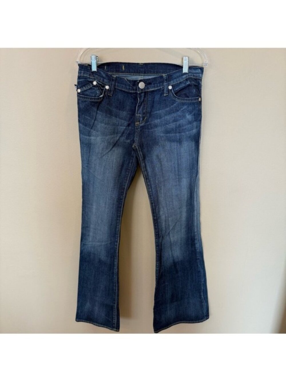 Rock & Republic Jeans Size 29 Cut 9051 Bootcut Flare Y2K Rhinestone R Pockets